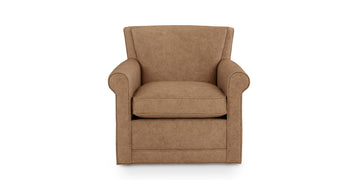 Jane Leather Roll Arm Swivel Chair
