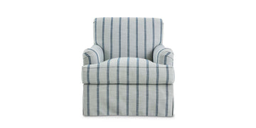 Hazel English Arm Skirted Swivel Chair